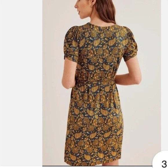 BODEN Short Sleeve Paisley Print Dress, Size 12, NWT - Picture 7 of 15